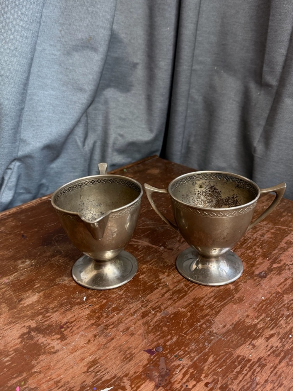 Vintage Royal Rochester Silver-Tone Creamer and Sugar Set - Elegant Serving Set